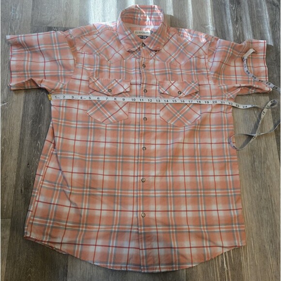 Magellan Outdoors Plaid Western Short Sleeve Shirt‎ Casual men's medium - Picture 7 of 9